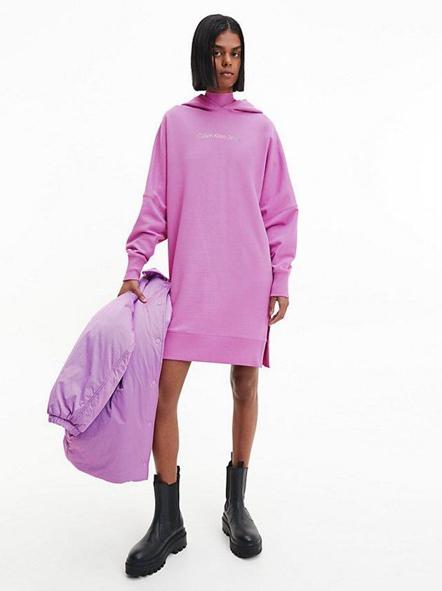 Calvin Klein USA Relaxed Hooded Sweatshirt Womens Dress Purple 0257439-IV